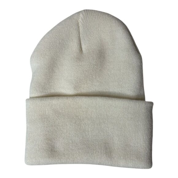 Carhartt Off-White Shamrock Patch Knit Beanie. One Size. - Picture 2 of 5